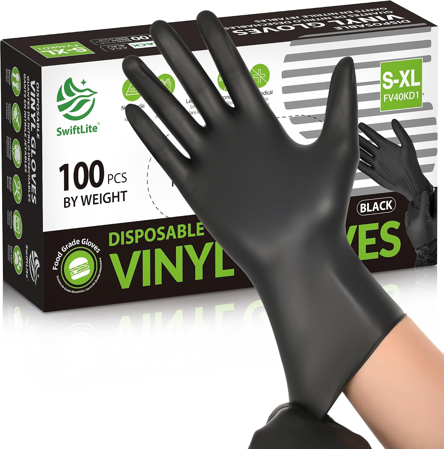 Latex Disposable Glove - Sarung Tangan Vinyl Hitam Sekali Pakai,