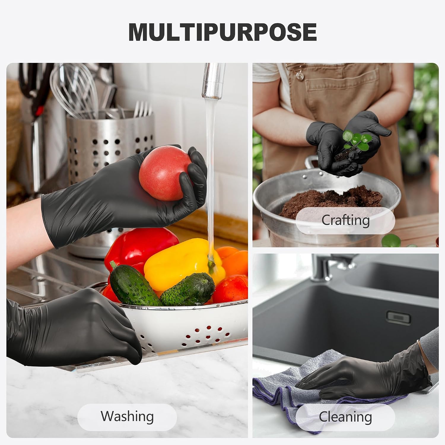 Sarung Tangan Vinyl Hitam Seka - Latex Disposable Glove ulasan dan harga